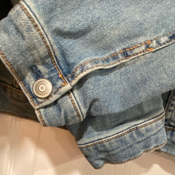 Wonder Nation Girls Size XXL 18 Med Wash Cotton Stretch Distressed Denim Jacket - Picture 5 of 11